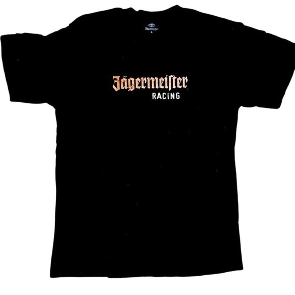 NEW! Jagermeister Racing Graphic T-Shirt Mens Large Black Short Sleeve Promo Tee